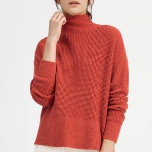 Everlane Orange Cashmere Waffle Sweater XS